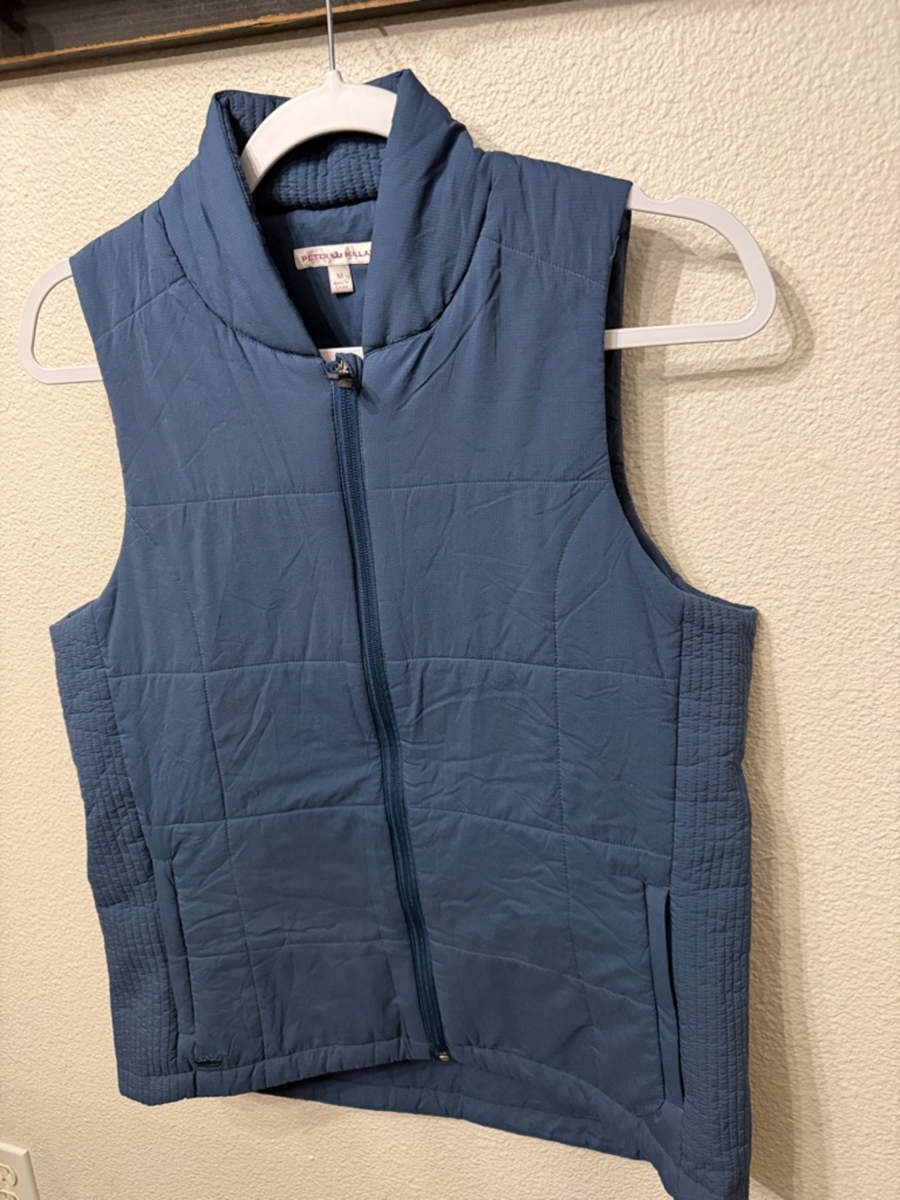 Peter Millar Vest Womens Size Medium Navy Nylon Quilted Hi Neck Full Zip Golf - Picture 9 of 9